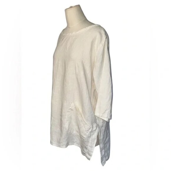HEART’S DESIRE LINEN cream Top - Size Medium - Picture 3 of 9